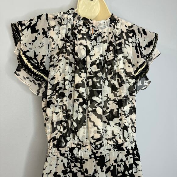 MISA Los Angeles Della Midi Dress V Neck Dress Flowy Romantic Resort Women's L - Picture 7 of 12